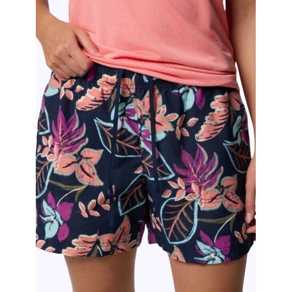 Columbia Sandy River III Printed 5" Shorts Women's Size 2X Floral Beach Water